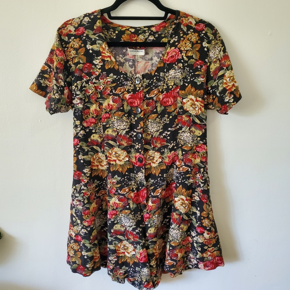 Lauren Brooks Floral Shorts Romper